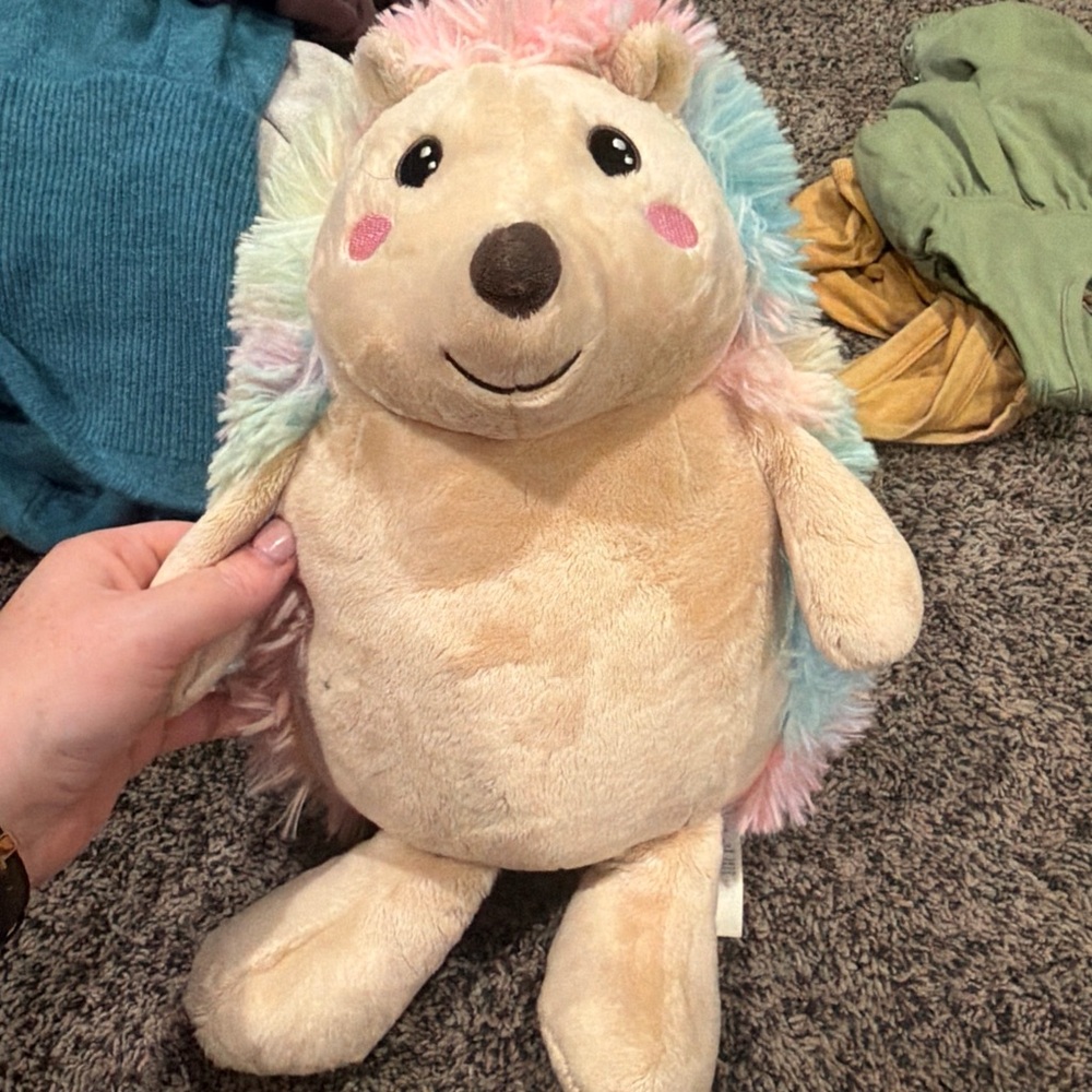 Plush Pastel Hedgehog Build-A-Bear Beige with Pastel Rainbow Spines